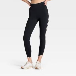 Women's High-Rise Contrast Piped 7/8 Leggings - JoyLab™ Black/Tan XS & XXL